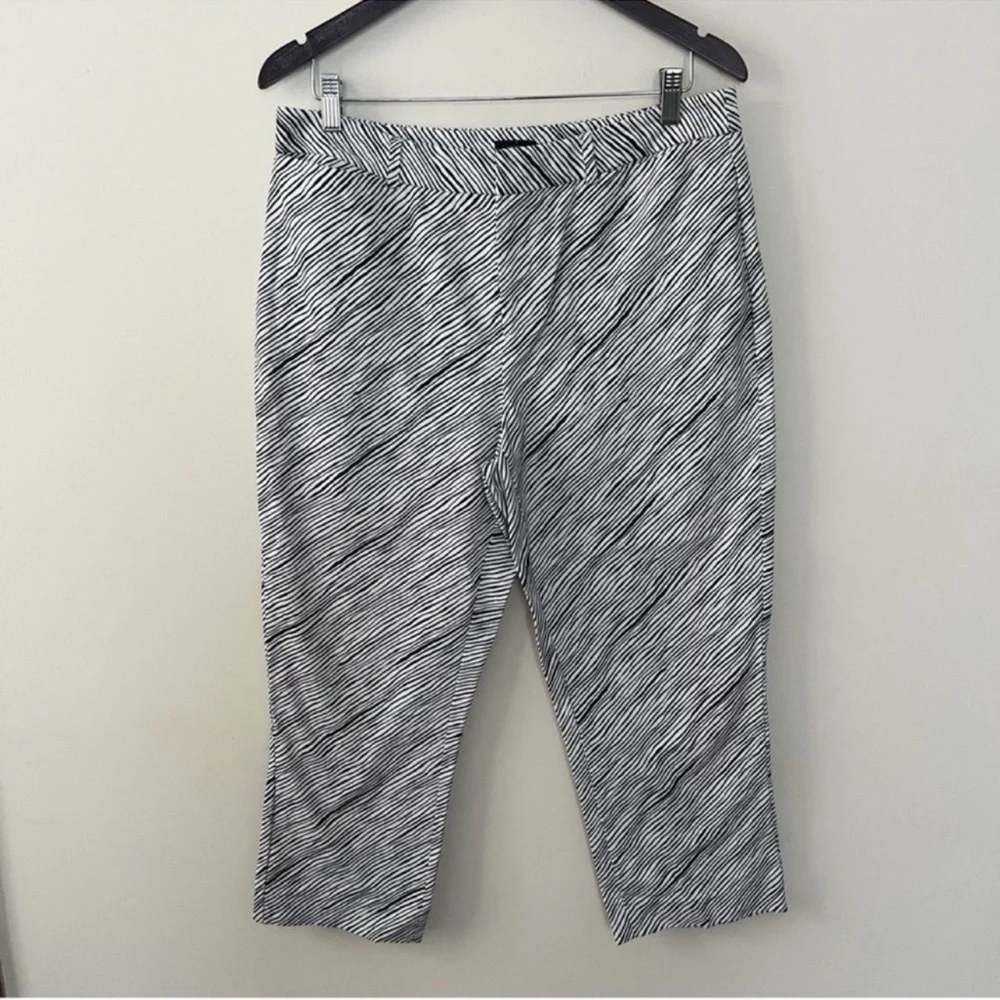 Kate Spade Saturday Zebra Print Cropped Trouser Pants Black/White Size 10